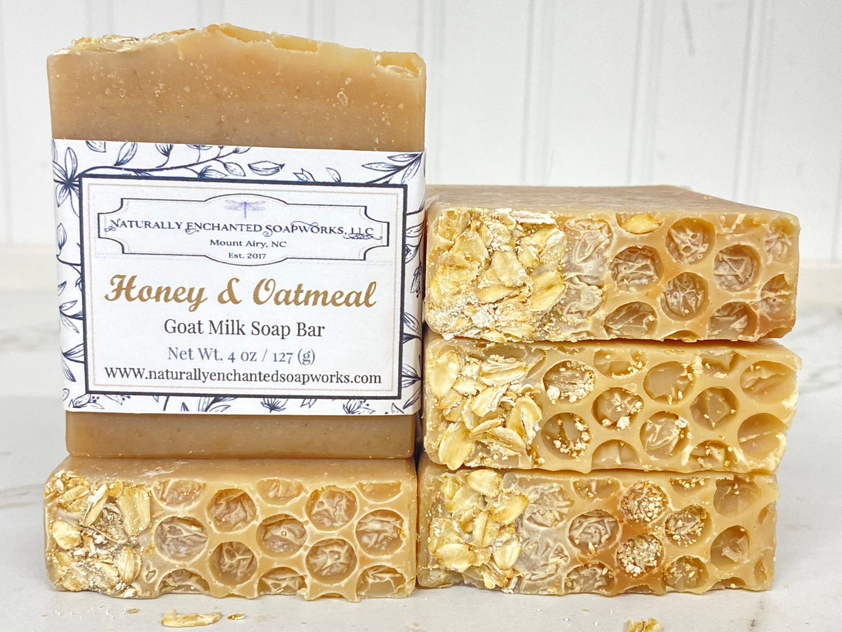 Goat Milk Honey Oatmeal Scented Soap Bar Natural Artisan Soap