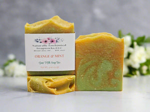 Orange Mint Goat Milk Soap Bar Natural Artisan Soap Bar