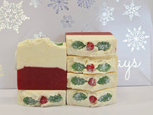Christmas Scented Soap Bar, Winterberry Decorative Holiday Soap for gift giving, Stocking stuffer
