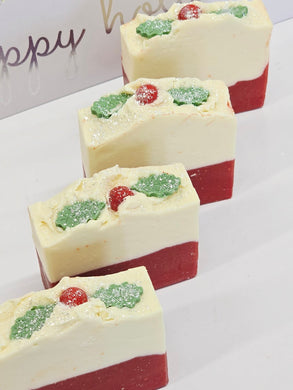 Christmas Scented Soap Bar, Winterberry Decorative Holiday Soap for gift giving, Stocking stuffer