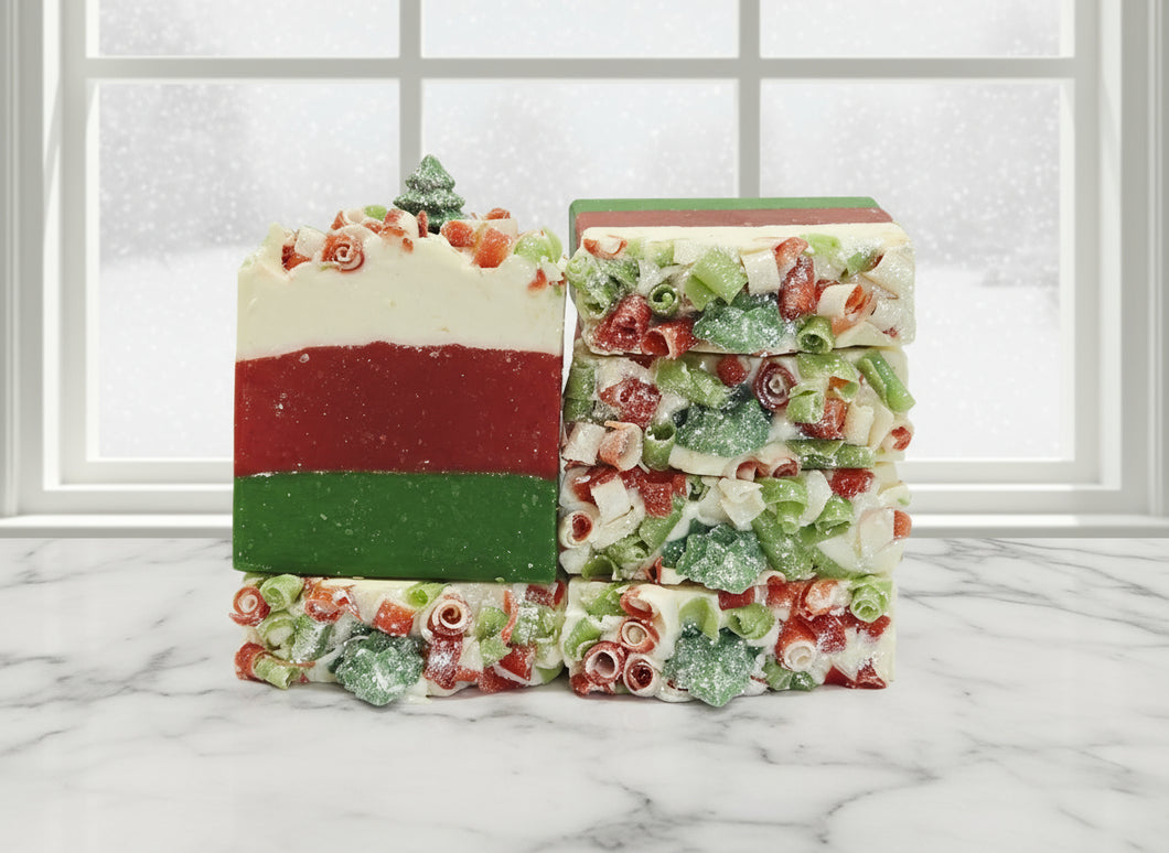 Christmas Scented Soap Bar, Christmas Morning Decorative Holiday Soap for gift giving, Stocking stuffer