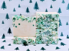 Christmas Scented Soap Bar, Peppermint + Pine Decorative Holiday Soap for gift giving, Stocking stuffer