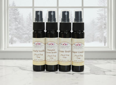 1oz Fragranced Spray for Body & Hair Dessert, floral, fruit, fall & Holiday scents