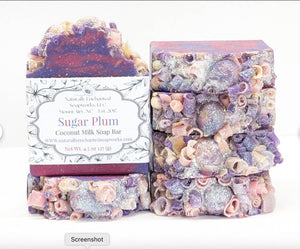 Sugar Plum Handcrafted shimmering decorative soap bar