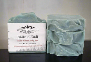Masculine scented Blue Sugar Soap Bar