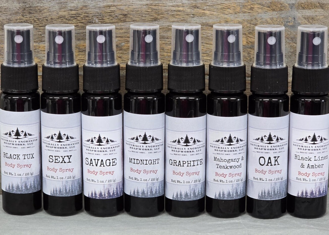 Body Spray, Masculine scented Fragranced Spray for Body & Hair
