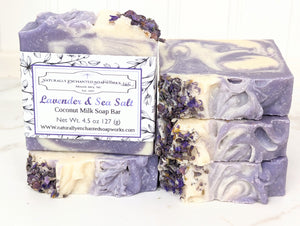 Lavender Soap Bar, Lavender, Coconut Milk & Sea Salt Natural handmade soap bar scented with essential oil