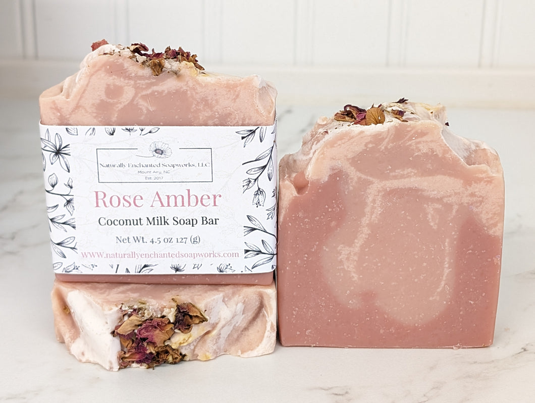 Rose Amber Botanical Soap Bar with Rose Clay