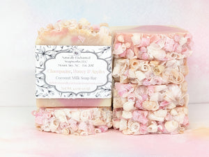 Decorative soap bars made with shimmering glitter tops Beautiful Handcrafted Artisan Soaps