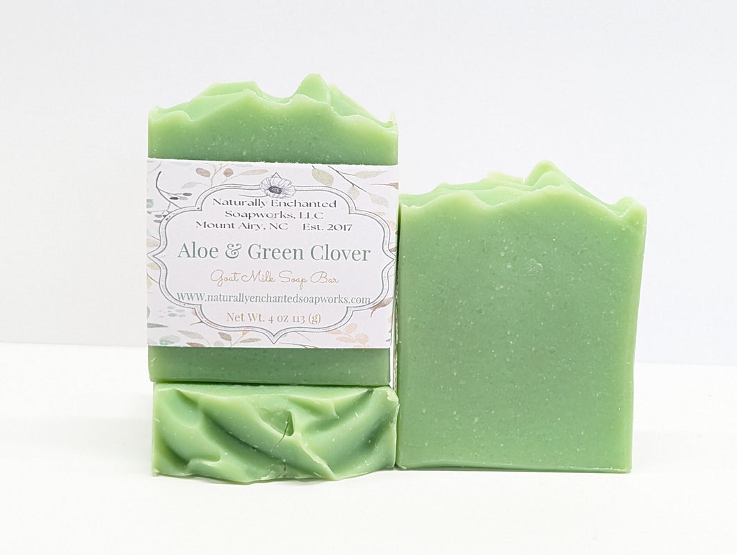 Aloe & Green Clover Clean Scent Goat Milk Soap Bar