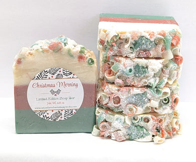 Christmas Scented Soap Bar, Christmas Morning Decorative Holiday Soap for gift giving, Stocking stuffer