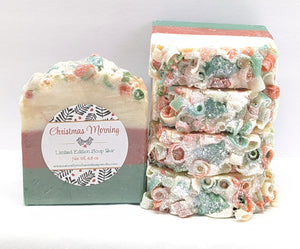 Christmas Scented Soap Bar, Christmas Morning Decorative Holiday Soap for gift giving, Stocking stuffer