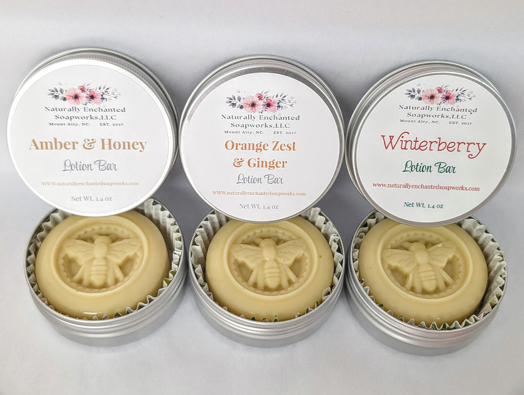 Lotion Bars, You Pick Scent, Solid Beeswax lotion bar, Shea Butter lotion, Cocoa Butter Lotion