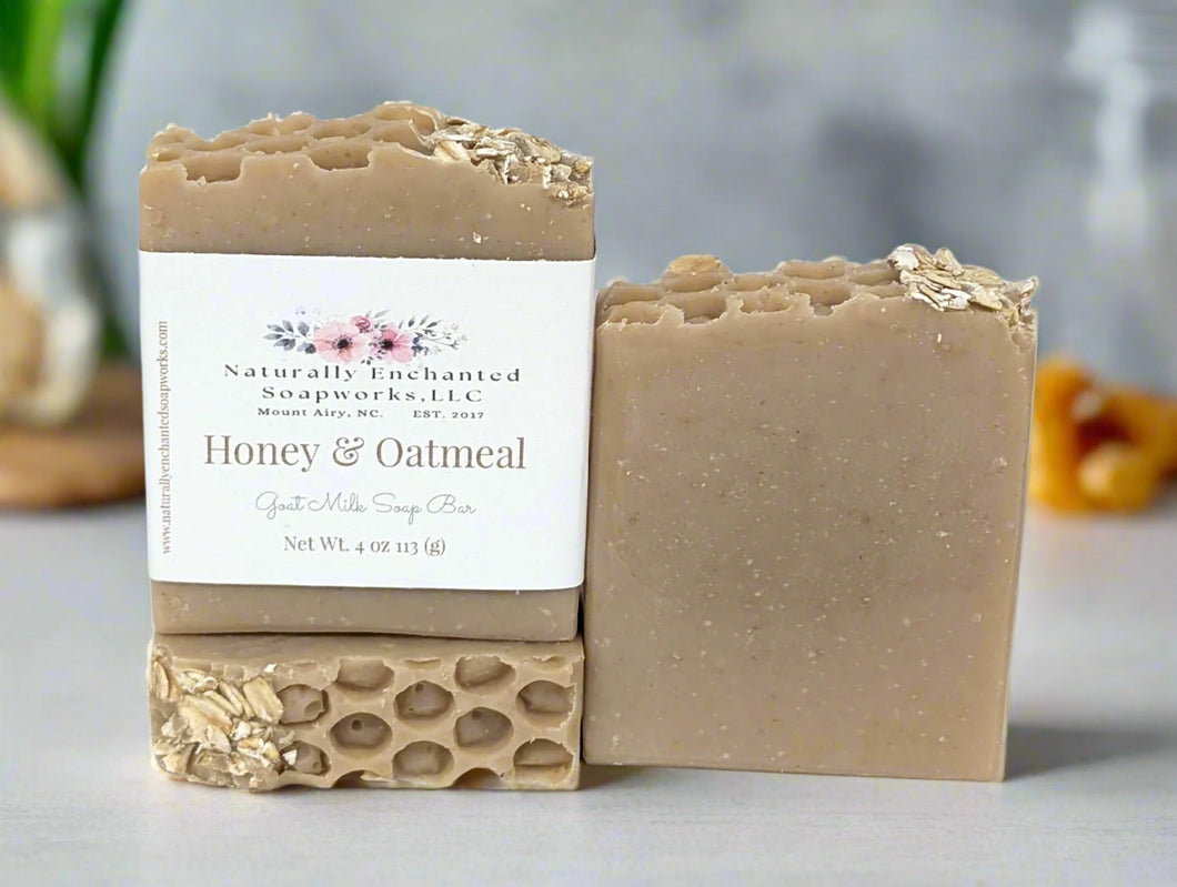 Honey & Oatmeal Scented Soap Bar Natural Artisan Goat milk Soap Bar