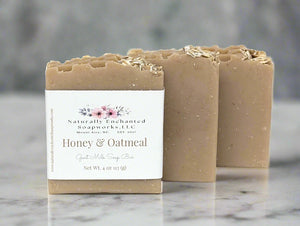 Honey & Oatmeal Scented Soap Bar Natural Artisan Goat milk Soap Bar