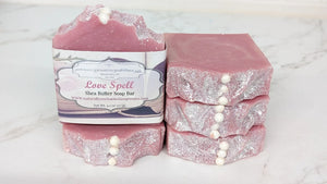 Decorative soap bars made with shimmering glitter tops Beautiful Handcrafted Artisan Soaps