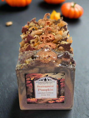 Decorative soap with a label on a white background