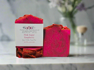 Pink Sugar Raspberry Scented Goat Milk Soap Bar Natural Artisan Soap Bar